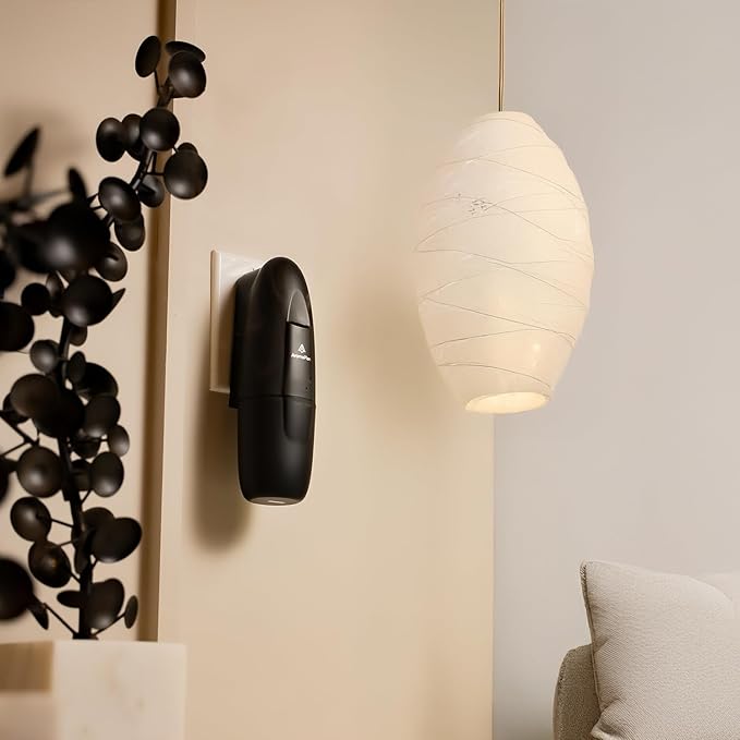 AromaPlan 5 Star Collection 2025 Plug in Diffuser (2 Fragrances Included)-Cold Air & Waterless Diffusers for Home & Office- Silent Wall Diffuser Plug in, Bluetooth App Control, 500 sq. ft (Black)