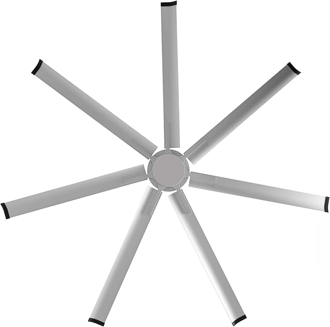 Industrial Ceiling Fans with Remote Control, 100 Inch Large DC Motor Ceiling Fans without Lights for Living Room Shop Garage Bedroom Indoor Outdoor, 6-Speed, Reversible 7 Aluminum Blades, Timer