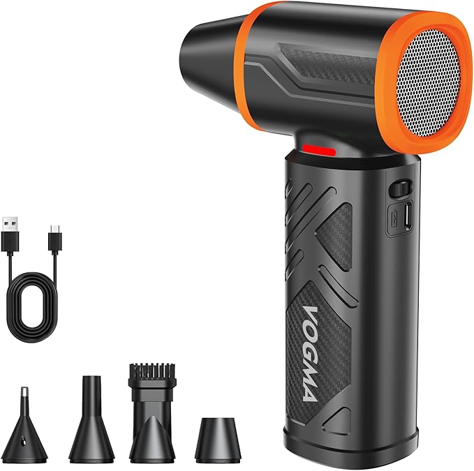 V40 Compressed Air Duster-270000RPM 350G Super Power Electric Air Duster, 10000mAh Cordless Rechargeable Brushless Motor Air Duster, Stepless-Adjustable Air Blower for PC, Keyboard, Home, Car