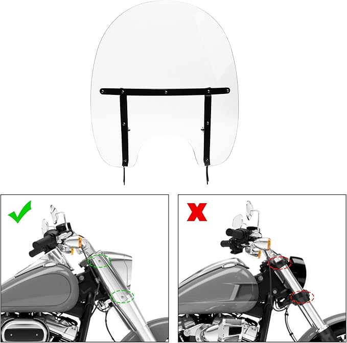 TCMT Detachable Windscreen Windshield Black Mounting Bracket Fit For Harley Softail Slim Deluxe Fat Boy Heritage Softail Classic FLS FLSS FLST FLSTC FLSTF FLSTFB FLSTFBS 2000-2017