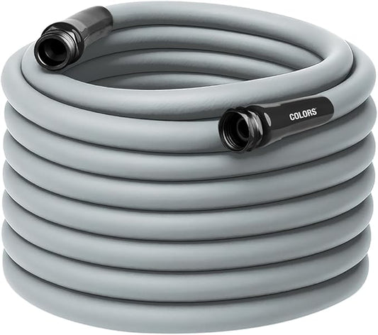 Flexzilla Colors Garden Hose 5/8 in. x 100 ft., Lightweight All-Weather Water Hose, Durable and Flexible, Leak-Free Connections, Slate Gray