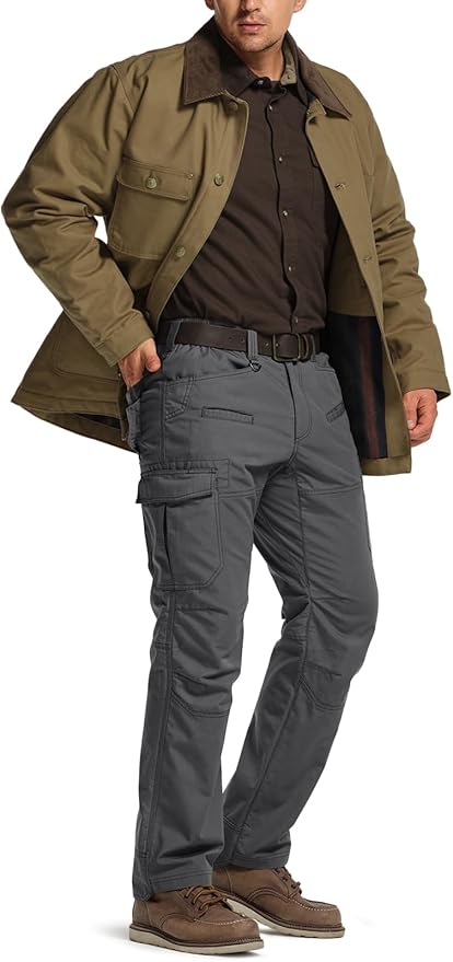CQR Men's Winter Tactical Cargo Pants, Thermal Fleece Lined Outdoor Snow Ski Hiking Work