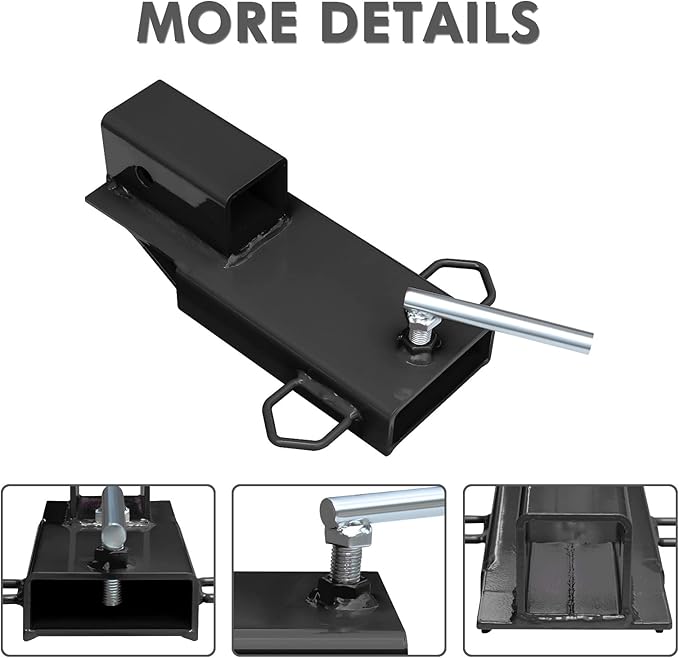 Forklift Trailer Hitch Attachment, EBESTTECH 1PC Fork Trailer Hitch Attachment 2" Receiver Trailer Towing Adapter with Chain Black