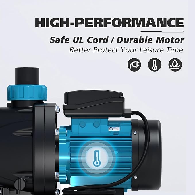 In/Above Ground Pool Pump, High Flow Powerful Self Priming Pool Pump with Timer,2.2 HP 6950 GPH 220V