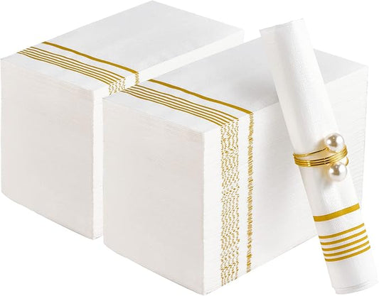 200 Pack Paper Napkins Guest Towels Disposable Premium Quality 3-ply Dinner Napkins Disposable Soft, Absorbent, Party Napkins Wedding for Kitchen, Parties, Dinners or Events