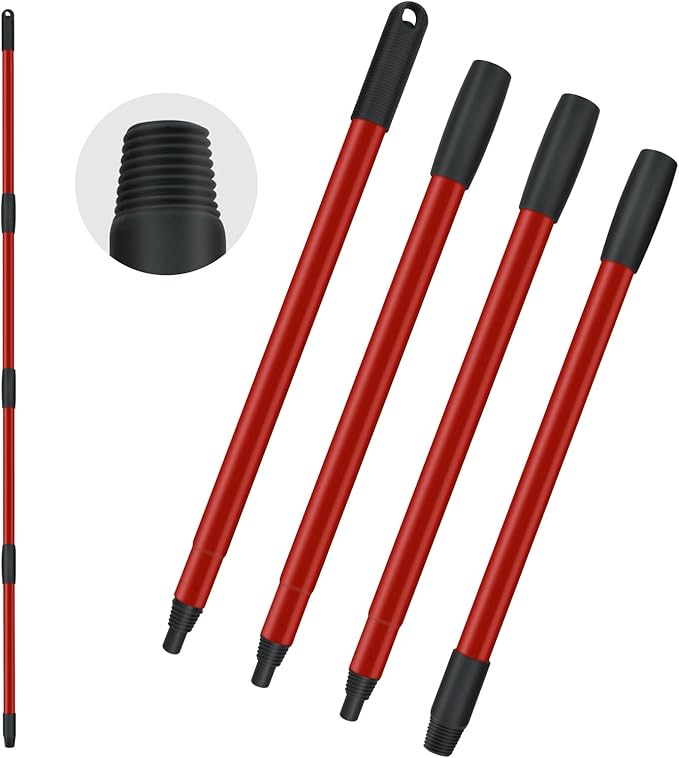 Spin Mop Handle Replacements for Oceda 4-Section Mop Replace Handle Compatible with O-Ceda Spin Mop Refills and Brooms, O ceda Mop Stick for Floor Clean, 30" to 58", Universal Fit Oceda Mop Head