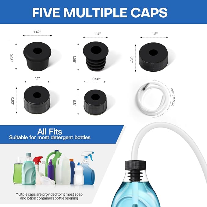 Sink Soap Dispenser Extension Tube Kit with 47" Tube Hose and Check Valve Under Counter Soap Dispenser Tube with Upgraded Metal Check Valve for Kitchen Sink
