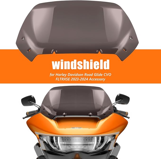 11.5" Wave Windshield Windscreen Wind Splitter Compatible for Harley CVO Road Glide FLTRXSE, CVO Road Glide ST FLTRXSTSE, Road Glide FLTRX 2024 for CVO Road Glide FLTRXSE 2023 (Smoke)