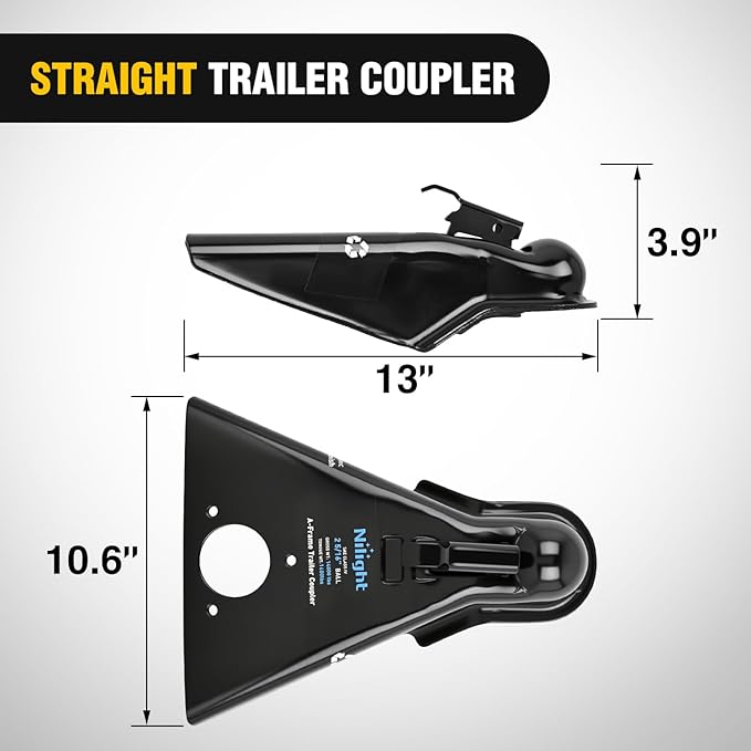 Nilight 14,000LBS A-Frame Trailer Coupler fits 2-5/16 Inch Hitch Ball for Towing RV, Boat, Camper, Class IV, Powder Coated Black