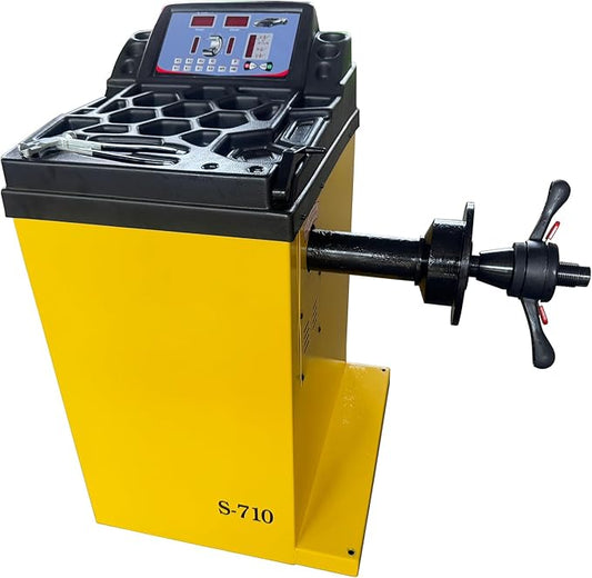 S-710 Tire Balancer - 110V 0.25kw | 12-24" Rim Professional Wheel Balancer for Tire Repair and Wheel Balancing Garage Shop Equipment w/ 1 Year Full Warranty