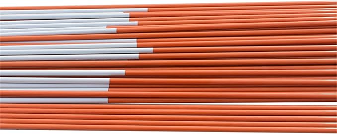 50-Pack 48Inch Driveway Markers Snow Stakes 5/16Inch Diameter Orange Reflective Markers Fiberglass Poles with Reflective Tape for Easy Visibility at Night