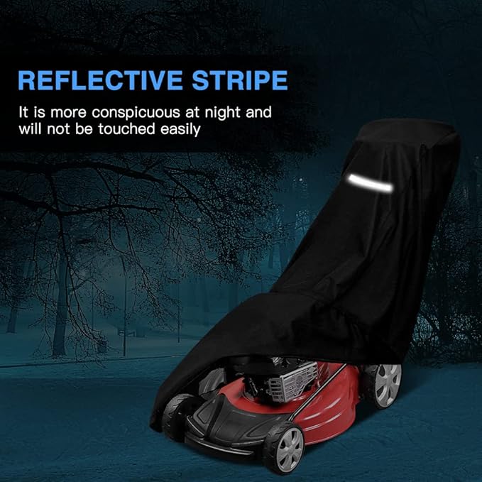 Outdoors Lawn Mower Cover Waterproof Heavy Duty Push Lawn Mower Covers Storage Tear-Resistant, UV Protection Universal Fit with Drawstring & Cover Storage Bag, Waterproof Lawnmower Covers for Outdoor