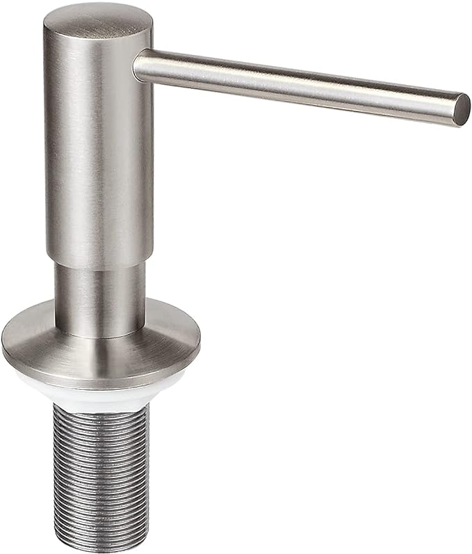 Brushed Nickel Built in Soap Dispenser for Kitchen Sink with 17 OZ PET Bottle Brass Pump Head Deck Mounted Dish Soap Dispenser