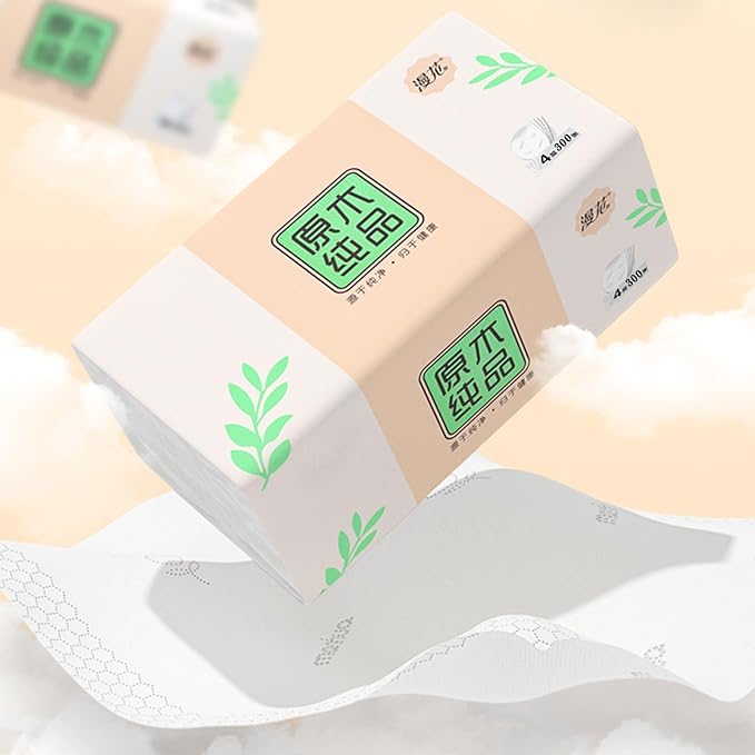Pack of 6, Soft Small Facial Tissue, Toilet Paper, Disposable Napkin, Bag Cover NOT Box, White Facial Paper, Material Native Wood Pulp Fiber NOT COTTON, 4-Ply