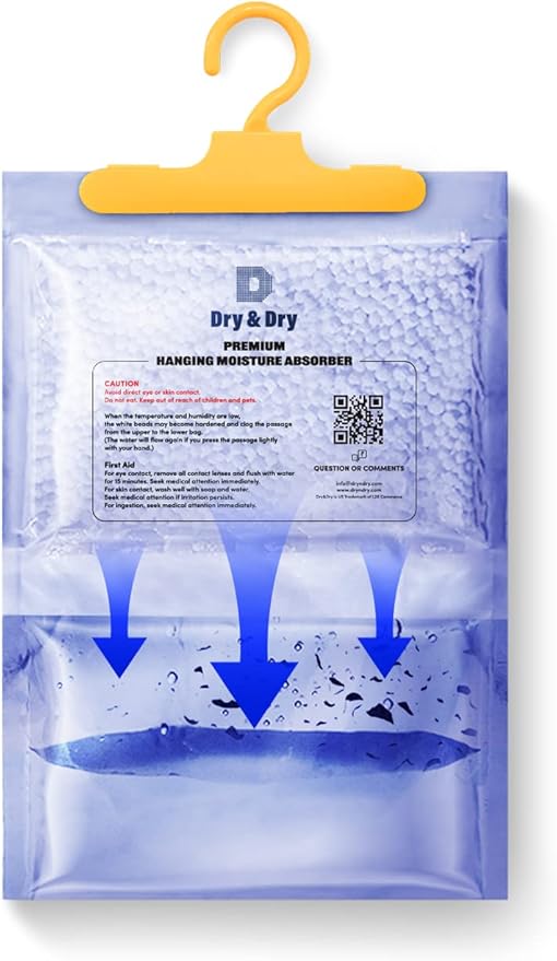 Dry & 20 Packs [Net 14 Oz/Pack] Moisture Absorbers Dehumidifiers for Home Dehumidifier Basement Bedroom Small -, DDHM-20 Pack(Large), Blue White
