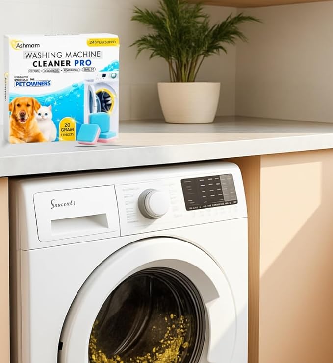 Washing Machine Cleaner Tablets – 24 Pack 1 Year Supply Deep Clean Washer Cleaning Tablets for Front & Top Load HE Machines, Removes Odor & Residue, Lavender Fresh Scent, Septic Safe