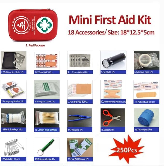 First Aid Kit & Survival Kit, Includes 300 Pieces, First aid for Camping, Home, car, All Purpose kit, Emergency preparedness for All Activities by TRITFIT SPORTS