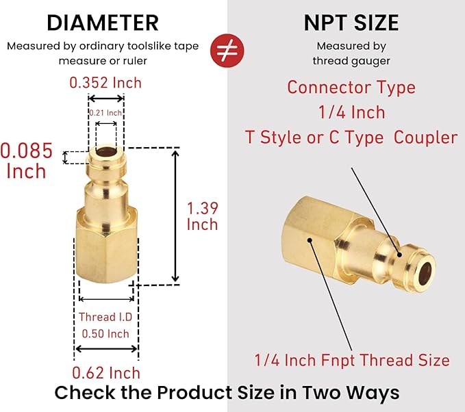 Coupler and Plug Kit (28 Piece), Automotive Type C, 1/4 Inch NPT, Solid Brass Quick Connect Air Fittings Set