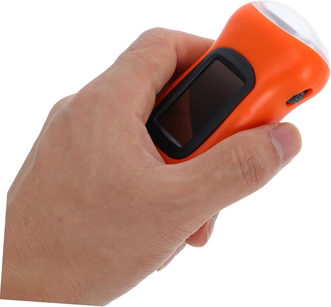 Hand Crank Solar Flashlight Portable Rechargeable LED Torch Dual Power Outdoor Hiking Emergency Light Compact Survival Lamp for Camping and Power Outages Orange