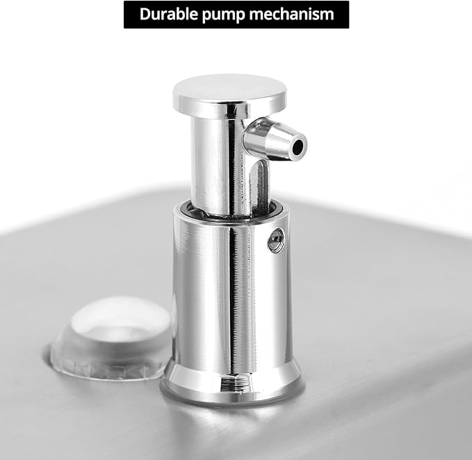 QWORK Wall Mount Stainless Steel Soap Dispenser, 1100 ml / 37 oz, Rust-Proof