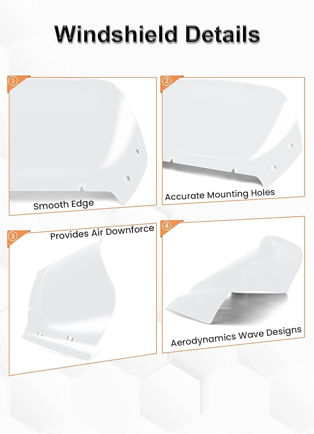 10" Wave Windshield Windscreen Wind Splitter Compatible with Harley Davidson Touring CVO Road Glide FLTRXSE 2023-up,CVO Road Glide ST FLTRXSTSE 2024-up,Road Glide FLTRX 2024-up (Clear)