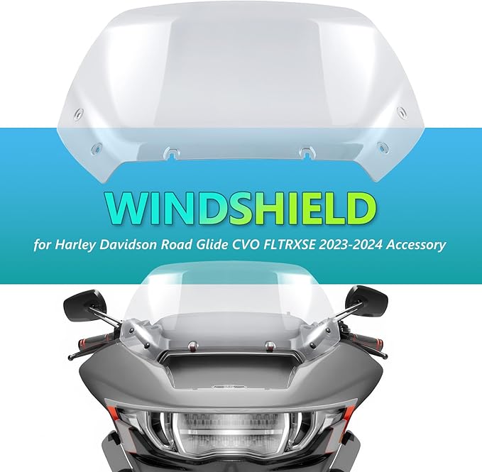 11.5" Wave Windshield Windscreen Wind Splitter Compatible for Harley CVO Road Glide FLTRXSE, CVO Road Glide ST FLTRXSTSE, Road Glide FLTRX 2024 for CVO Road Glide FLTRXSE 2023 (Clear)