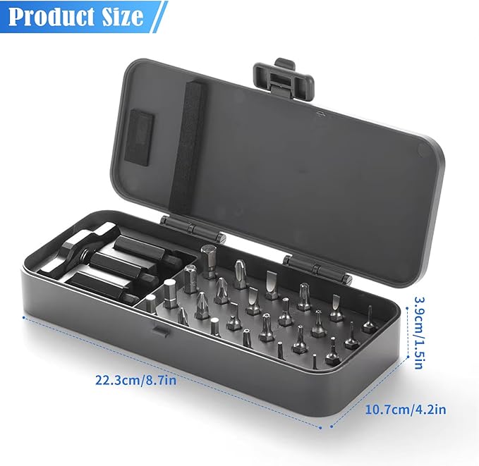 24 in 1 Magnetic Ratchet Screwdriver Set - Mini Precision Tool Kit for DIY, Home Repair & Watch Tool Kit | Industrial S2 Alloy Steel Bits (Style B)