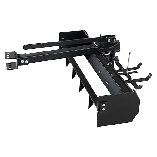Tractor Sleeve Hitch Tow Behind Box Scraper with Screws and Pins, Scraper Steel Powder Black Coated, Fit for ATV UTV, for Gravel, Snow, Landscaping and Other Uses,38"