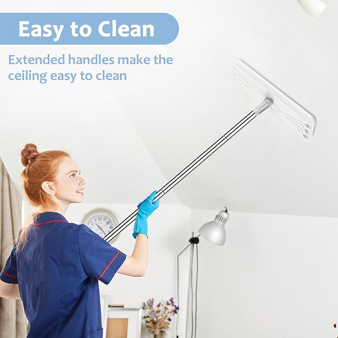 Mop Handle Extension Rods, for Extending Flat Mop, Mop Replacement Handle, Adjustable Steel Mop Handle Rods, 5 Pack