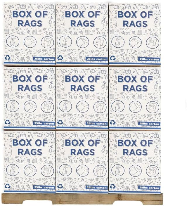Recycled White Terry Towel Rags (600 lbs. Pallet 24x25 lbs. Boxes) - Shop Bulk Heavy Duty Terrycloth Cleaning Towels, Small Cloths for Wiping Paint, House, Commercial & Auto