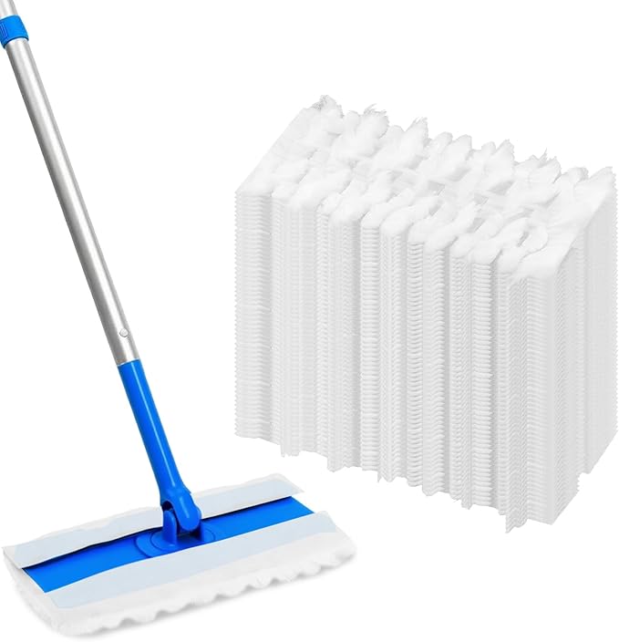 50 Count Dry Sweeping Cloths Compatible with Swiffer Sweeper Mop, Heavy Duty Pet Sweeping Pads Refills, Disposable Duster Mop Pads Refills for Hardwood Floor Dust and Pet Hair Cleaning