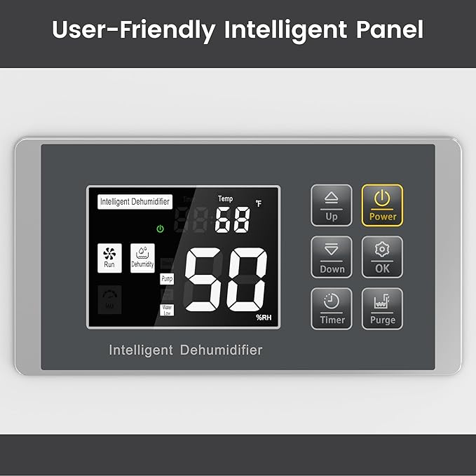 Waykar 216 Pints Commercial Dehumidifier with Pump, Drain Hose and Washable Filter Space up to 8500 Sq. Ft, for Basements, Industrial or Commercial Spaces and Flood Restoration - 5 Years Warranty