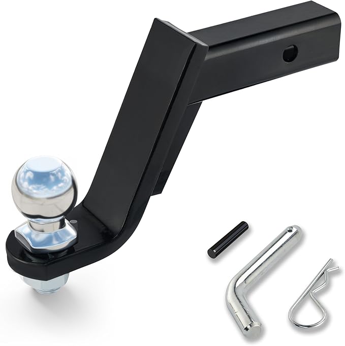 AC-DK Heavy-Duty Trailer Hitch, Fits 2-in Receiver,6" Drop, 2" Ball, 7500LBS GTW