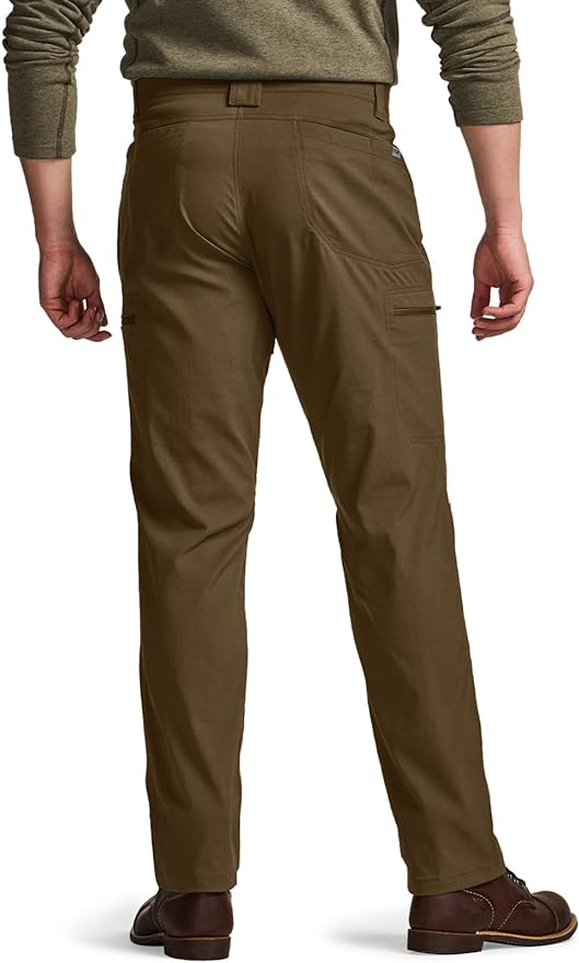 CQR Men's Vent Stretch Pants, Quick Dry Lightweight Casual Cargo Pants, Water Resistant Straight-Fit Utility Work Pants