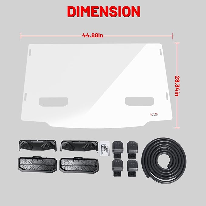 StarknightMT Ranger Midsize 570 500 Windshield Vented - Scratch-Resistant Front Windshield Compatible With 2015-2025 Polaris Ranger Mid size 500 570 ETX EV