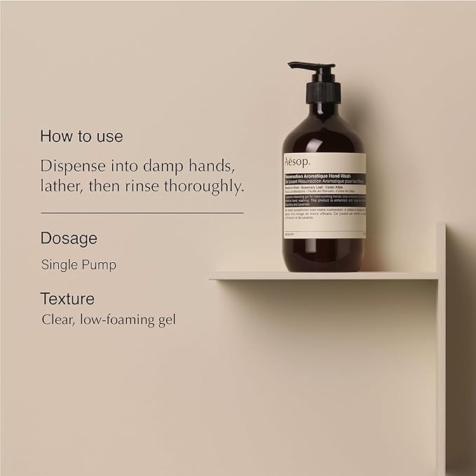 Aesop Resurrection Hand Wash & Balm Set | Woody, Earthy, Smoky Duo to Cleanse and Hydrate the Hands | 16.9 oz / 500mL
