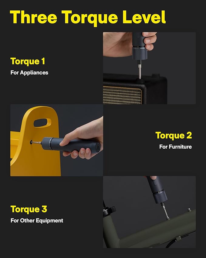 HOTO 18-Piece Tool Kit, Electric Screwdriver w/LED, 3 Torque, 10 Bits, Basic Home Tool Kit - Compact & Portable w/Hidden Buckle, Home Repair Set for DIY Projects/Dorm Repairs/Assembling