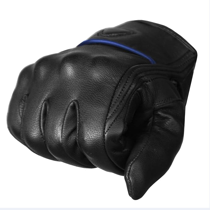 Jackets 4 Bikes Motorcycle Gloves - Premium Leather for Men Women, Touchscreen, Non-Slip, Motorbike Cruiser Street Biker Protector Glove