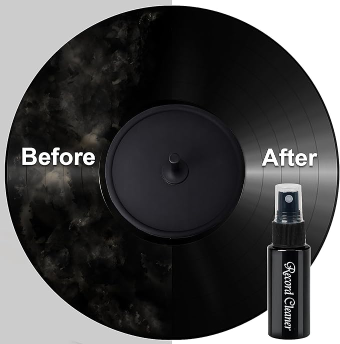 OPULA 7-in-1 Vinyl Record Cleaning Kit Complete - Vinyl Record Cleaner Solution - Velvet Brush - Microfiber Brush - Stylus Brush - Label Protector - Air Blower - Brush for Velvet, Restore LPs Album