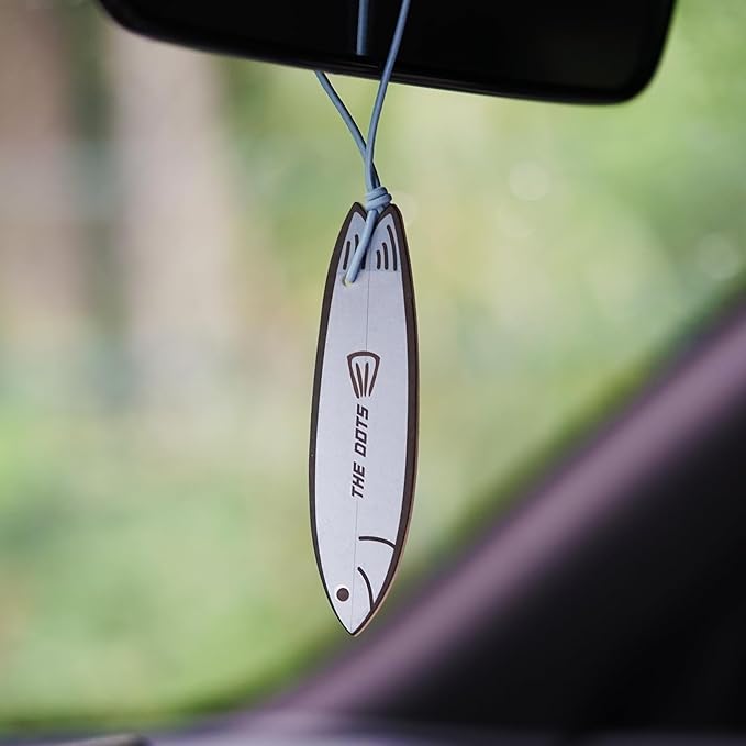 THEDOTS Series 15 Pack Orange Blossom Leather Surfboard Hanging Car Air Fresheners, Detachable Message Cards with Surfing Art, Long-lasting Scent for Car & Home
