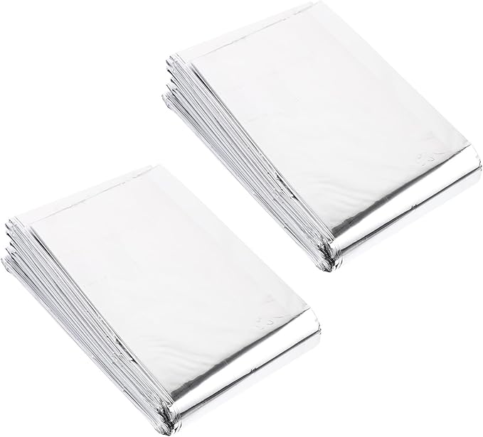 2pcs Outdoor Emergency Warm Blanket Foldable Thermal Reflective Film for Hiking Aid Survival Exploration and Natural Disaster Supplies