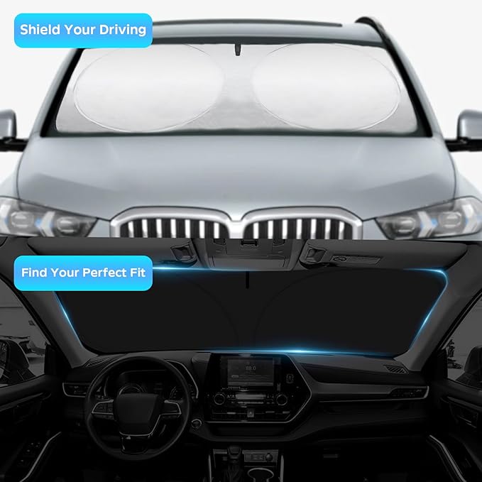 for X5 2026 Foldable Sunshade Windshield Sun Shade Custom Fit 2019-2025 BMW X5 SUV Accessories Windshield Cover Front Window Sun Visor UV Relfective Protector