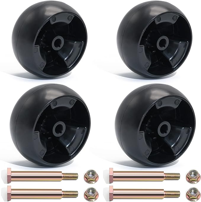 CheeMuii 4 Pack Mower Deck Wheel Kit Replace for MTD/Cub Cadet 734-04155 Replace for Toro 112-0677 72-025 210-275 5" Deck Wheels with Bolts & Lock Nuts