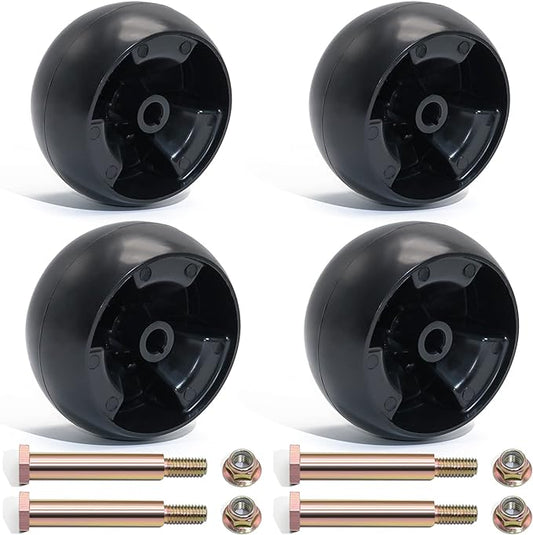 CheeMuii 4 Pack Mower Deck Wheel Kit Replace for MTD/Cub Cadet 734-04155 Replace for Toro 112-0677 72-025 210-275 5" Deck Wheels with Bolts & Lock Nuts