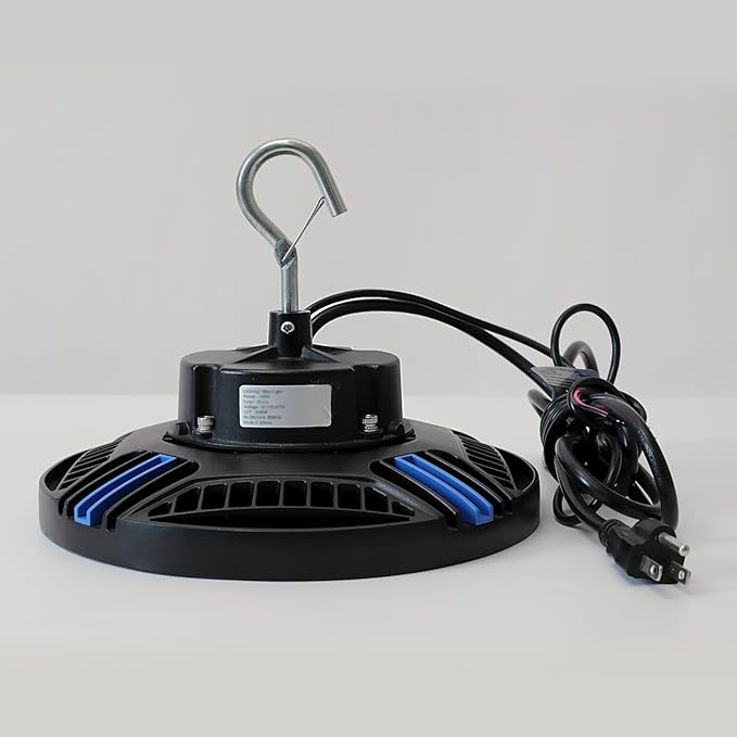 CINOTON UFO LED High Bay Light, 160W/120W/80W Switchable, AC100-277V LED Shop Lights with US Plug, 24000LM Dimmable 0-10V Commercial Bay Lighting for Garage Workshop 5000K Daylight-UL Listed, 1 Pack