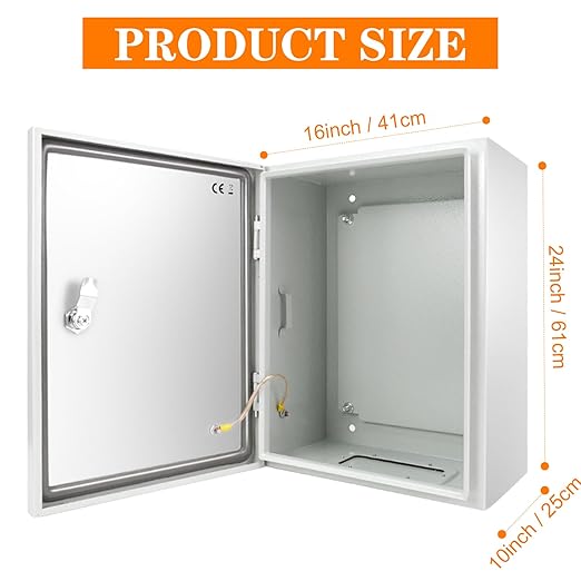 Outdoor Electrical Box 24 x 16 x 10'' Nema 4X Enclosure Waterproof Junction Box Electrical Enclosure Lockable Weatherproof Enclosure Box