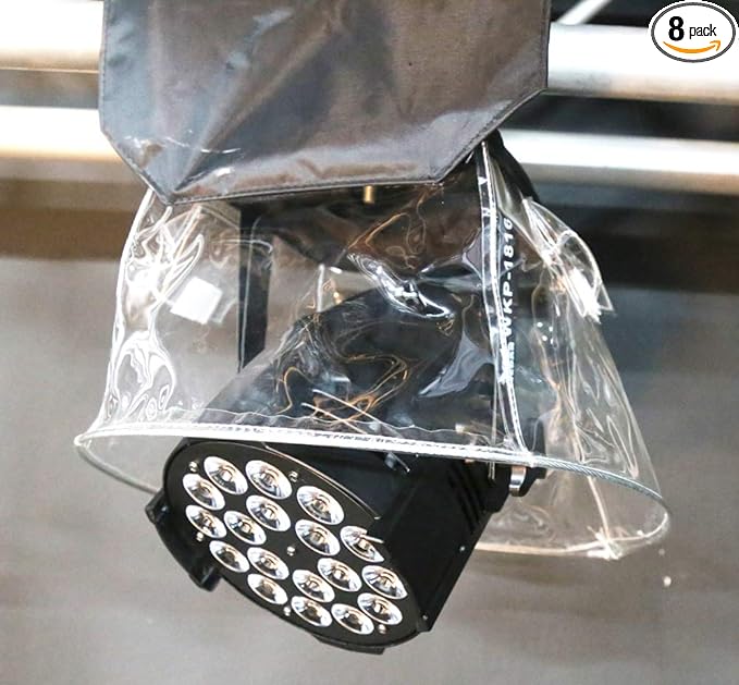 (Pack of 8) Stage Light Outdoor Led Par Rain Covers, Stage Lights Waterproof Par Light Rain Cover Outdoor Stage Cover