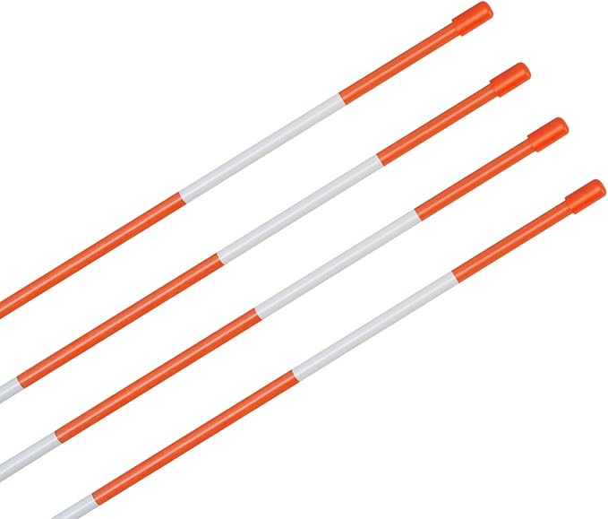 Driveway Markers, 32 PCS Snow Stakes 5/16" Snow Poles with White Reflective Film, Snow Plow Markers, Snow Poles (32 Packs)