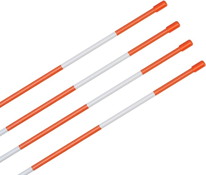 Driveway Markers, 50 PCS Snow Stakes 5/16” Diameter Fiberglass Reflective Hi-Visibility Safety Orange Snow Poles with Protection Gloves for Parking Lots, Walkways (50 PCS)