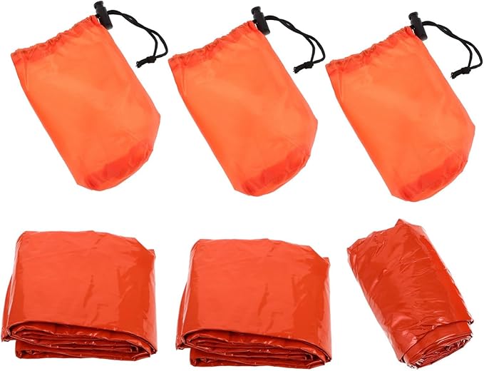 Mipcase 3 Set Thermal Emergency Sleeping Bags Lightweight Rainproof Survival Bivy Sacks with Storage Bags for Camping Hiking Outdoor Activities